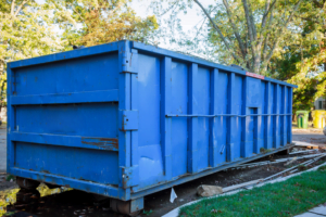 Blue Roll Off Dumpster