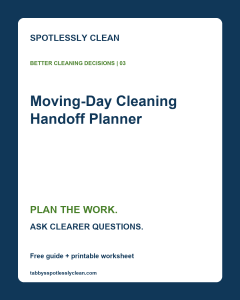 Spotlessly Clean Moving-Day Cleaning Handoff Planner resource graphic