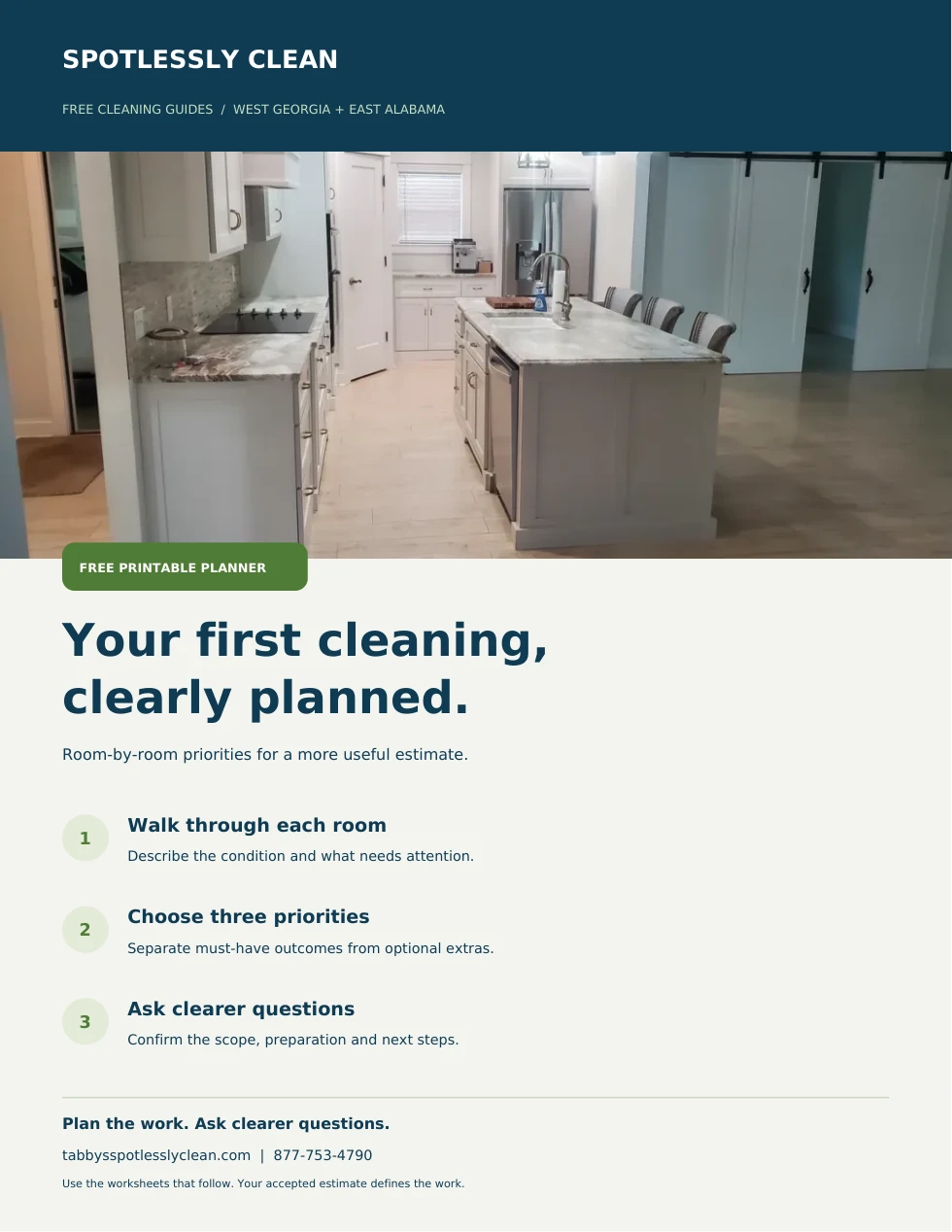Cover of the illustrated First-visit cleaning planner