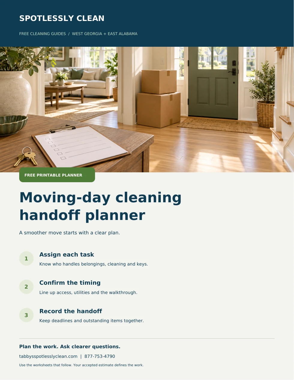 Cover of the illustrated Moving-day handoff planner