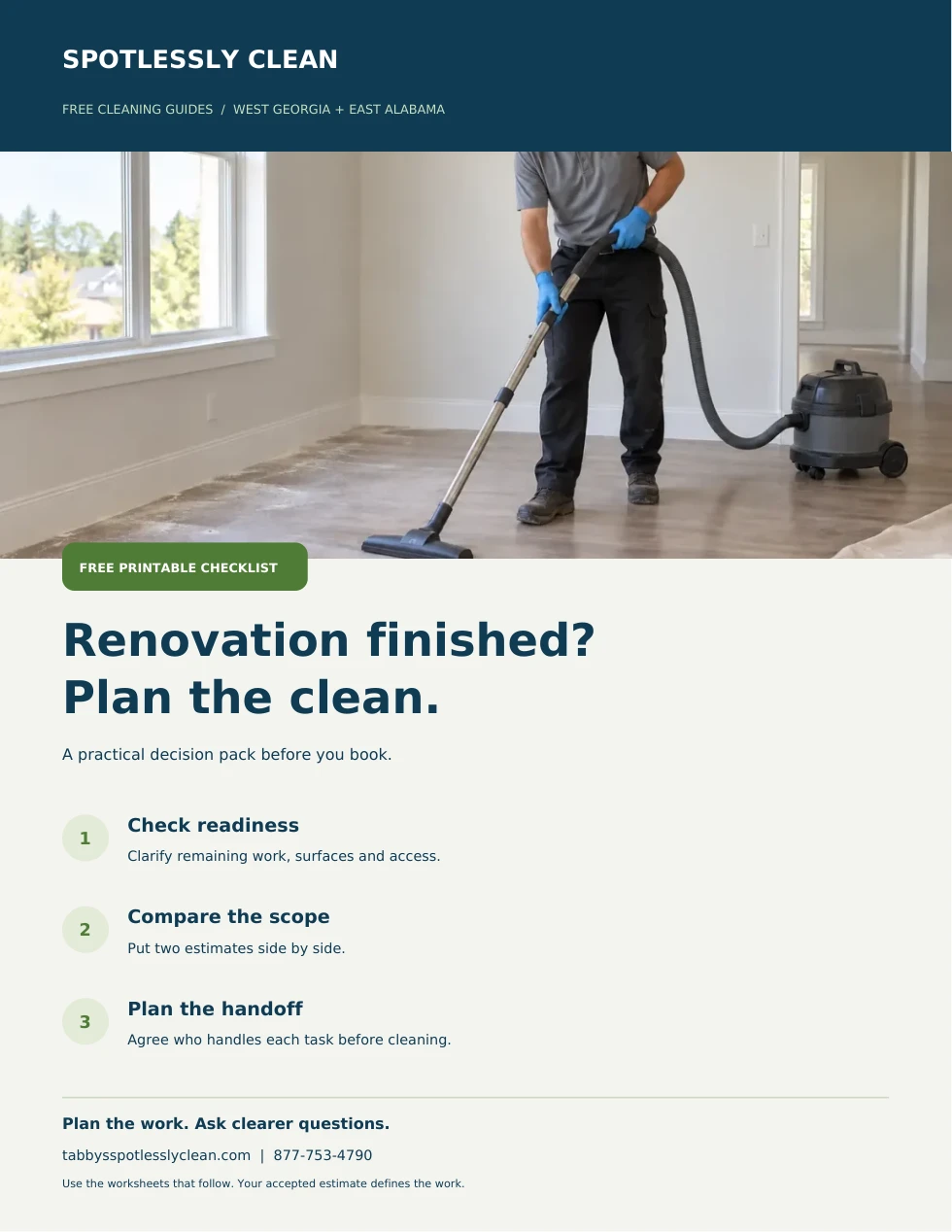 Cover of the illustrated Post-renovation decision pack
